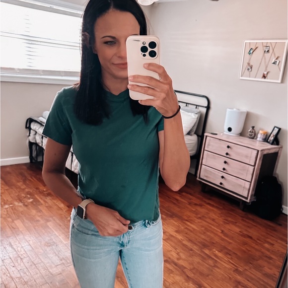 a new day emerald green soft lightweight mock neck tee - Picture 2 of 7